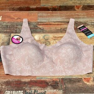 NWT Bali Cool Comfort Easylite Wireless Bra Size 3x Beige Floral Convertible